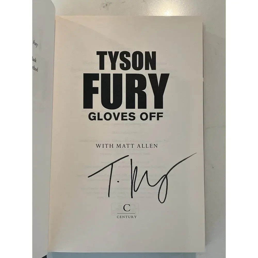 Tyson Fury Boxing Champion Signed Autographed Gloves Off Hardcover New Book 1